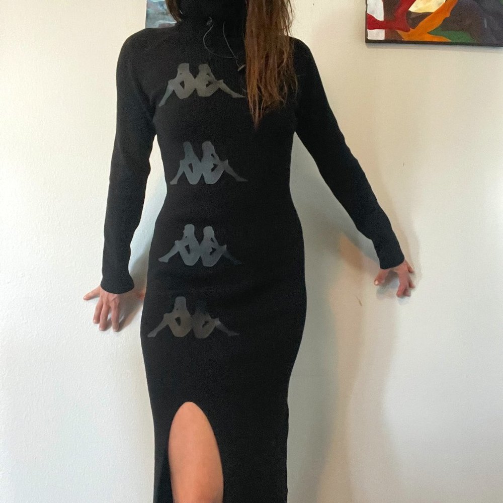 Kappa knit long sleeve midi dress